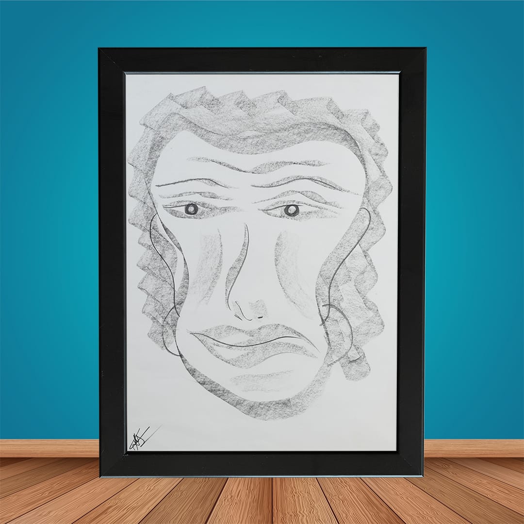 Expressive line drawing of a face